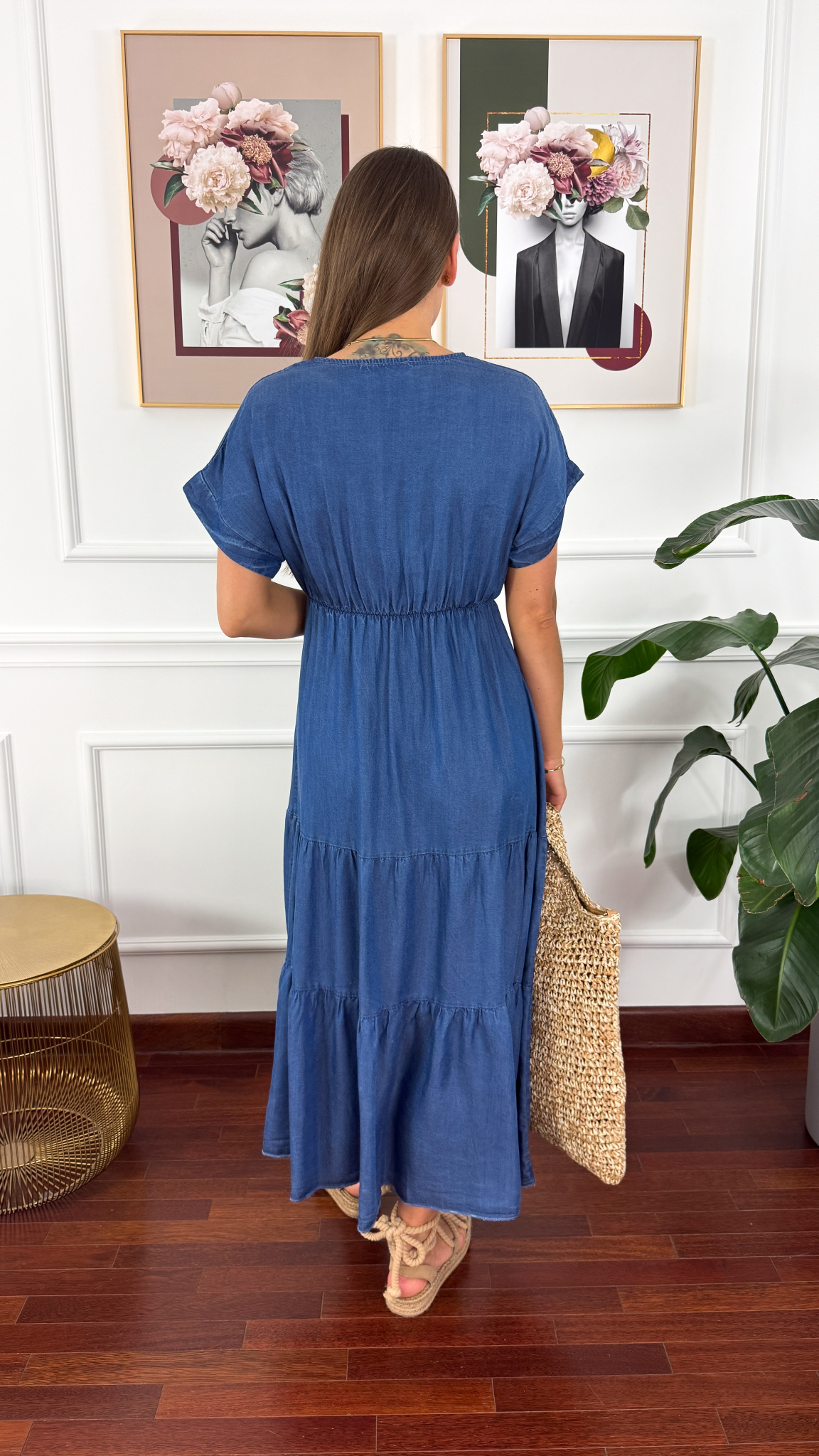 Lyocell'owa sukienka maxi Ritta denim