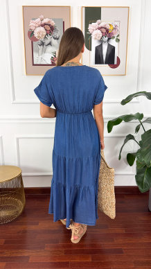 Lyocell'owa sukienka maxi Ritta denim