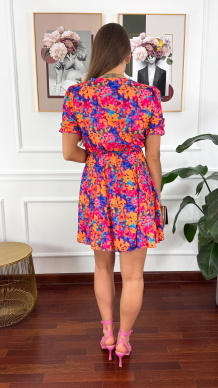Sukienka w kwiatowy print Abby short multicolor