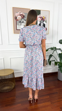 Sukienka midi w kwiatowy print Abby błękit-flower
