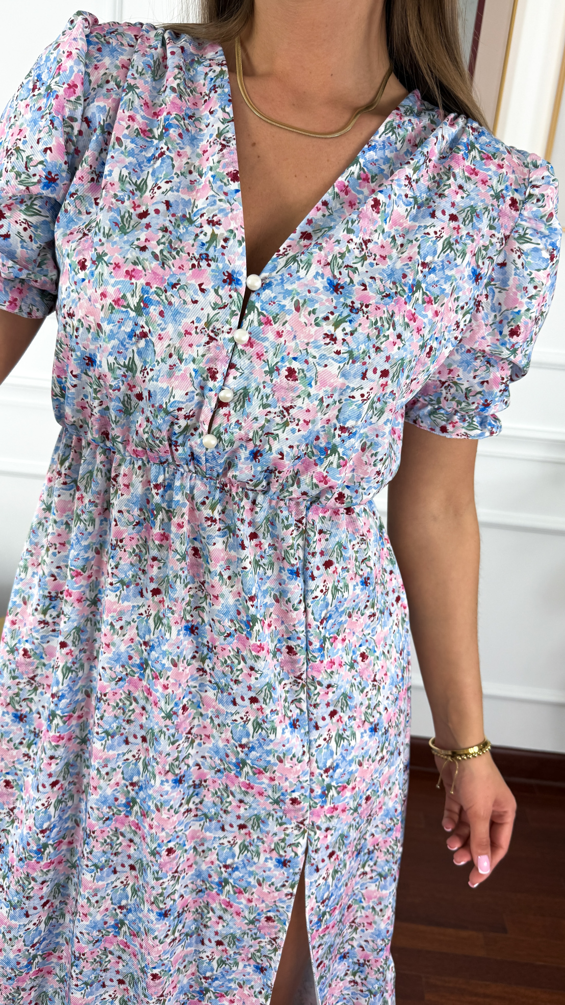 Sukienka midi w kwiatowy print Abby błękit-flower