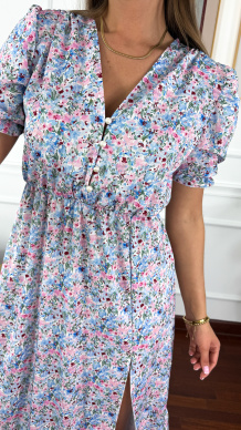 Sukienka midi w kwiatowy print Abby błękit-flower