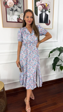 Sukienka midi w kwiatowy print Abby błękit-flower