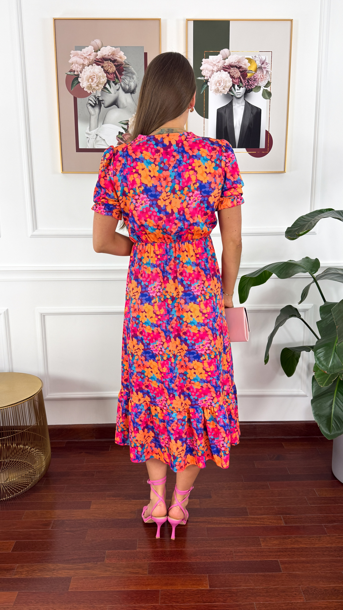 Sukienka midi w kwiatowy print Abby multicolor