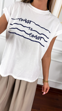 Bawełniany T-shirt Capri biały