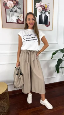 Spodnie culotte Brera beżowe