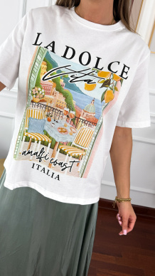 Bawełniany T-shirt Lago la dolce