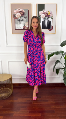 Sukienka midi w kwiatowy print Abby pink