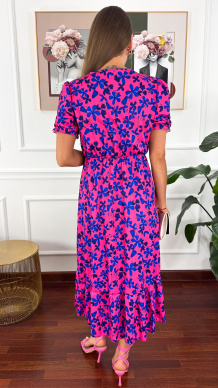 Sukienka midi w kwiatowy print Abby pink