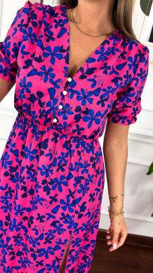 Sukienka midi w kwiatowy print Abby pink