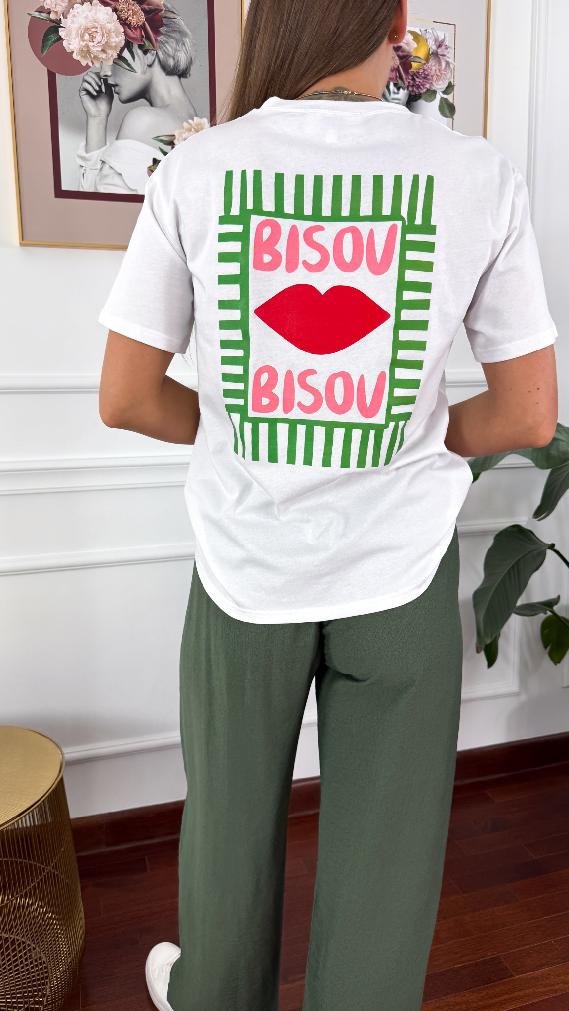 Bawełniany T-shirt Bisou biały
