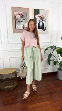 Spodnie culotte Brera matcha