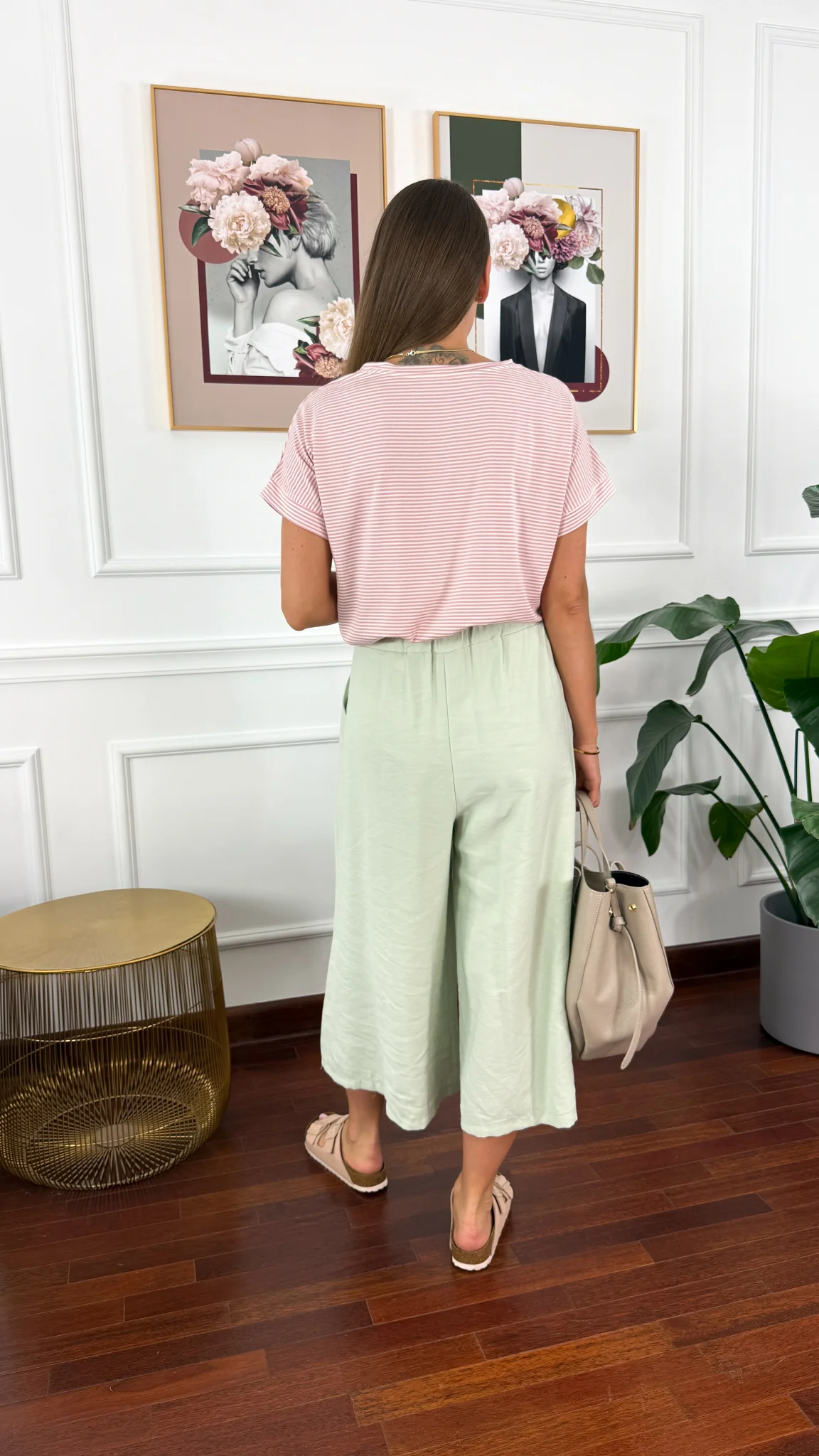 Spodnie culotte Brera matcha