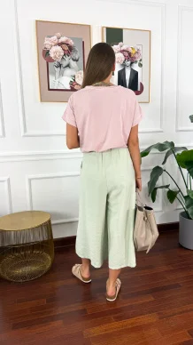 Spodnie culotte Brera matcha