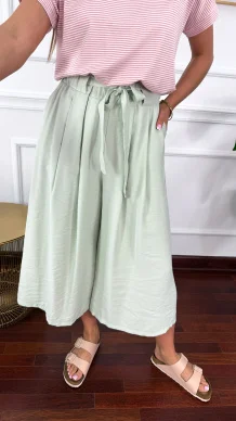 Spodnie culotte Brera matcha