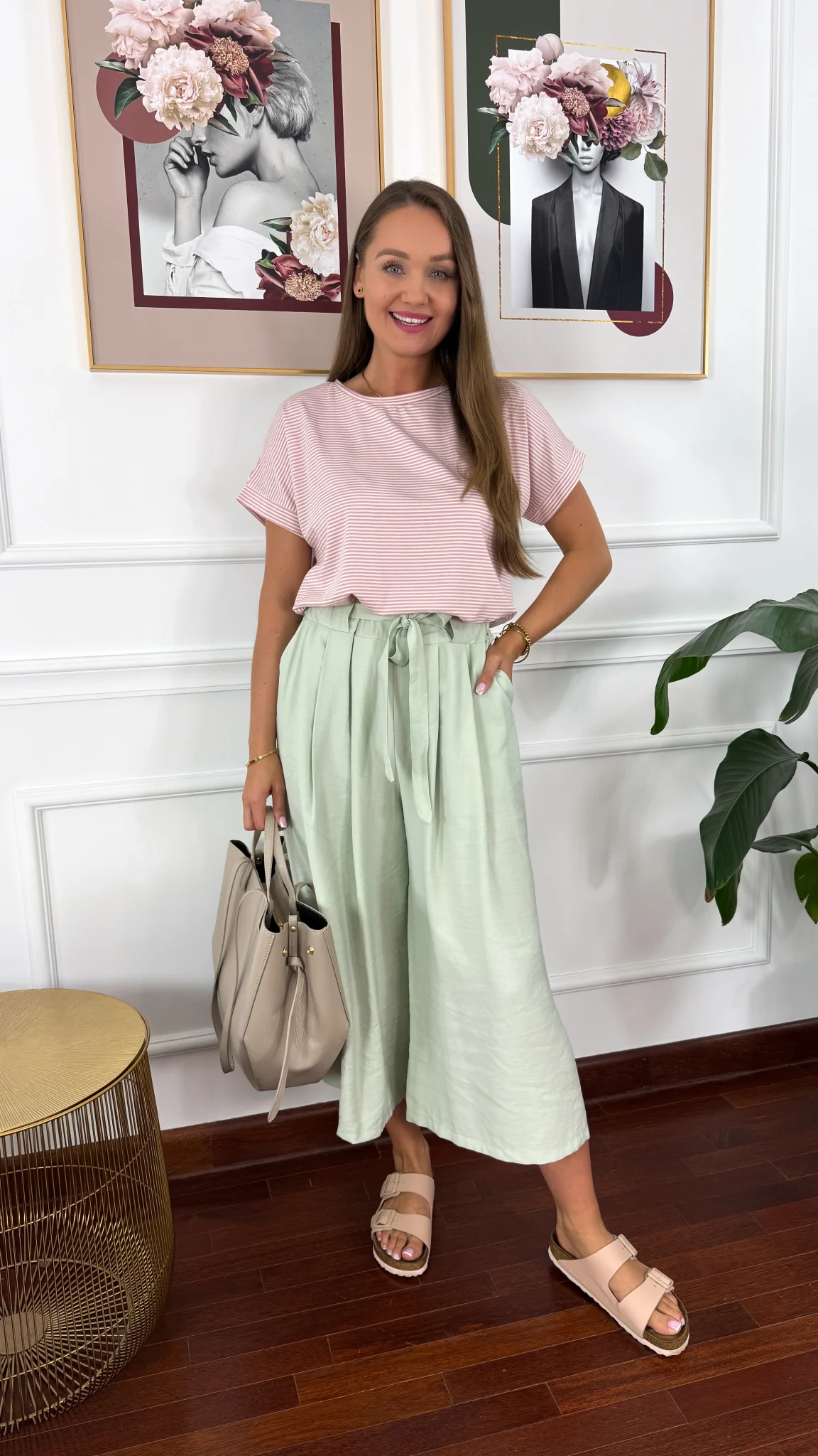Spodnie culotte Brera matcha