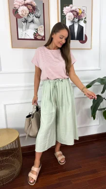 Spodnie culotte Brera matcha