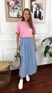 Bawełniana spódnica maxi Ivana niebieska