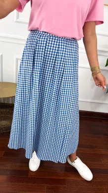 Bawełniana spódnica maxi Ivana niebieska
