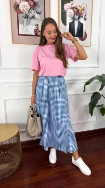Bawełniana spódnica maxi Ivana niebieska
