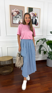 Bawełniana spódnica maxi Ivana niebieska