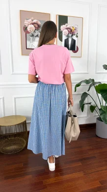 Bawełniana spódnica maxi Ivana niebieska