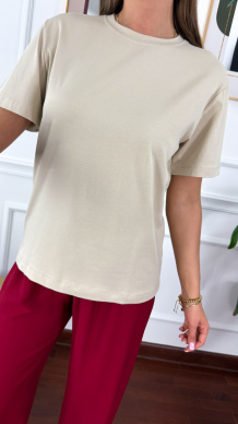 Bawełniany T-shirt Zuna beżowy