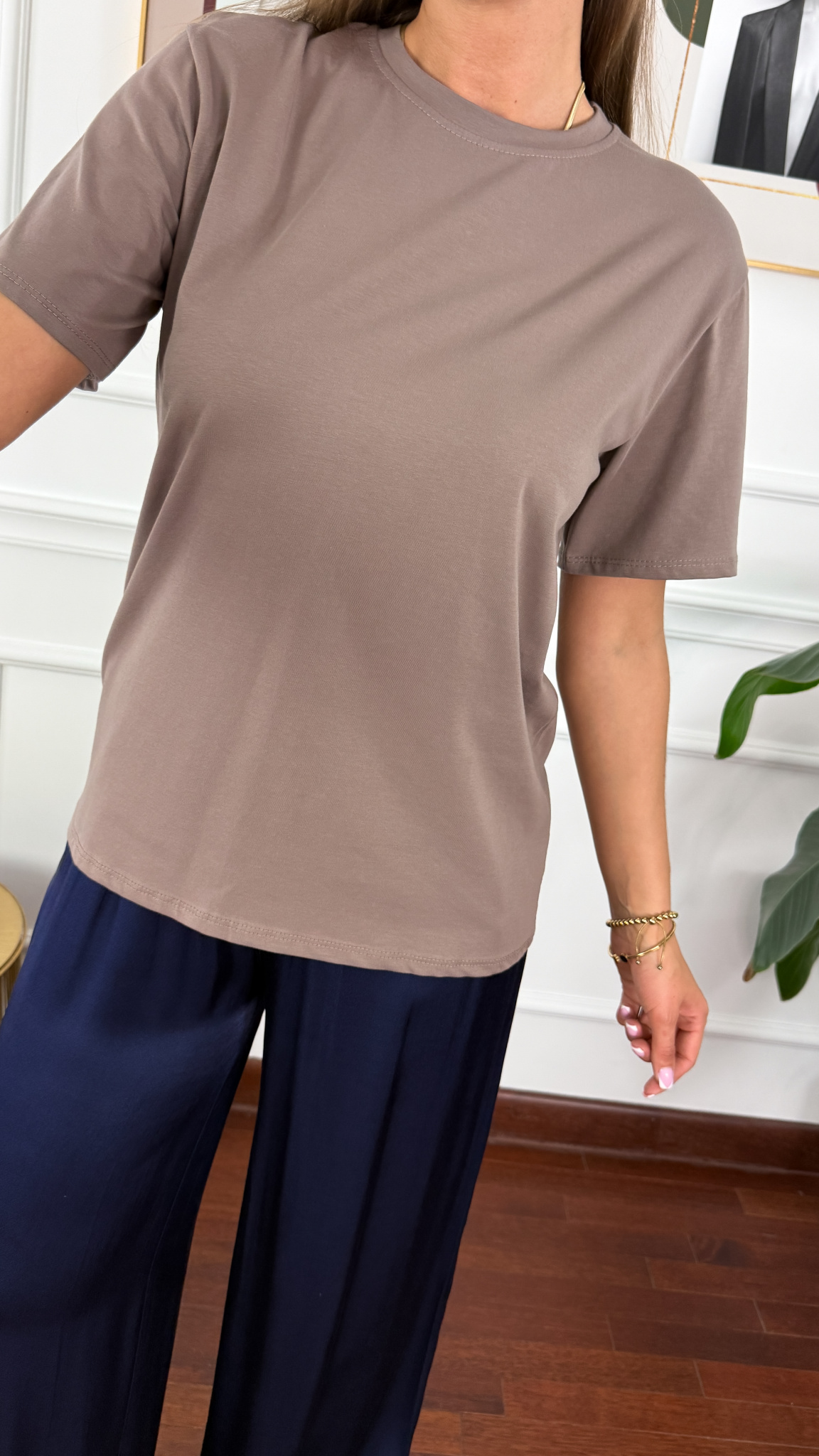 Bawełniany T-shirt Zuna cappuccino