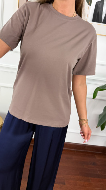 Bawełniany T-shirt Zuna cappuccino