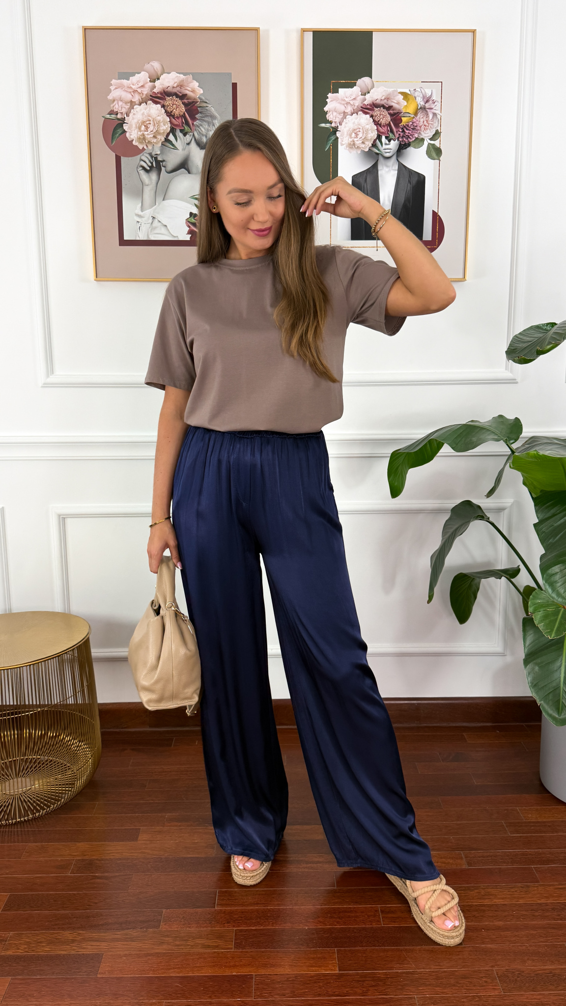 Bawełniany T-shirt Zuna cappuccino