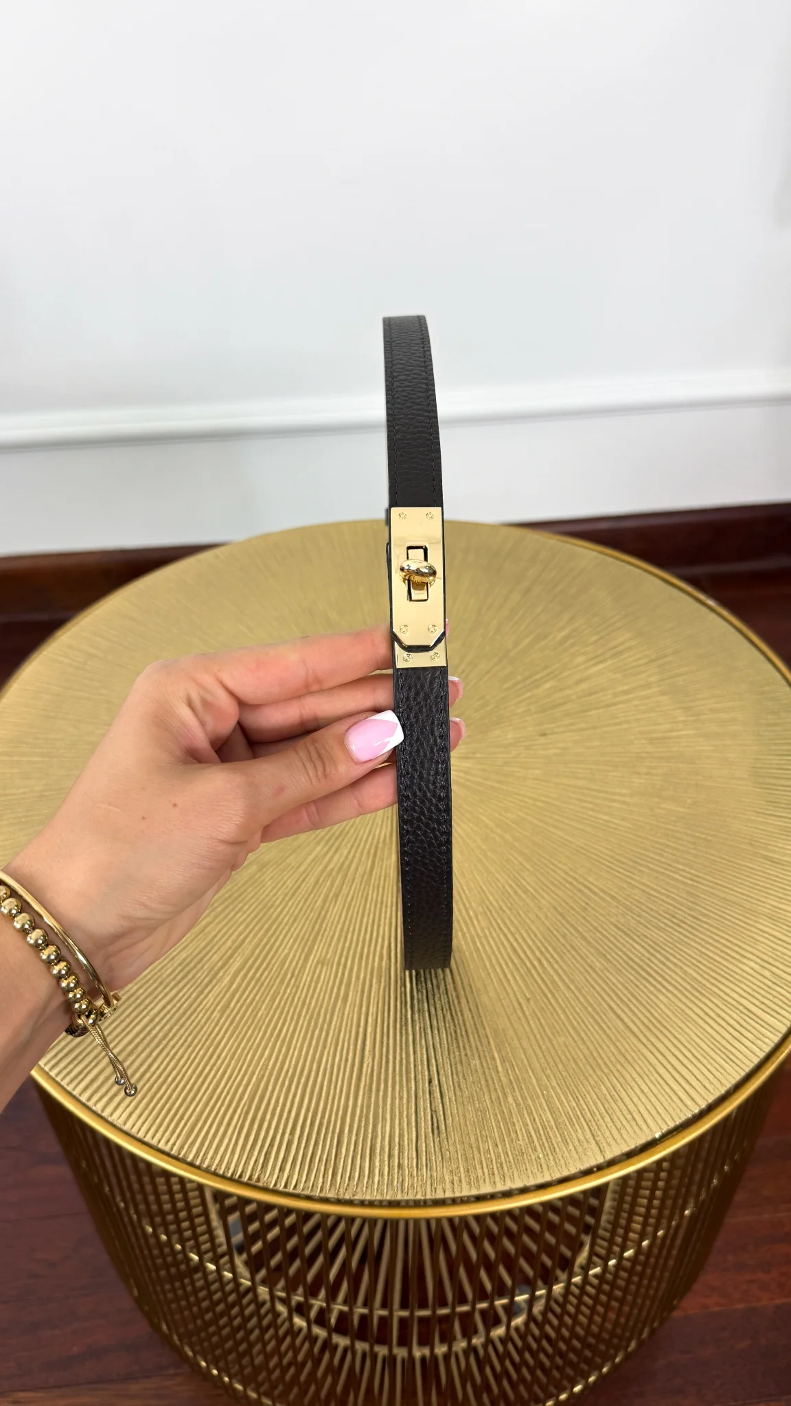 Skórzany pasek Sofia czarny