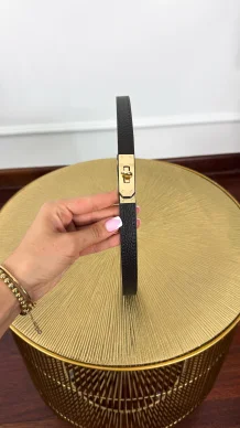 Skórzany pasek Sofia czarny