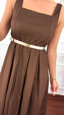 Skórzany pasek Sofia jasny beżowy