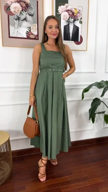 Bawełniana sukienka Milen khaki