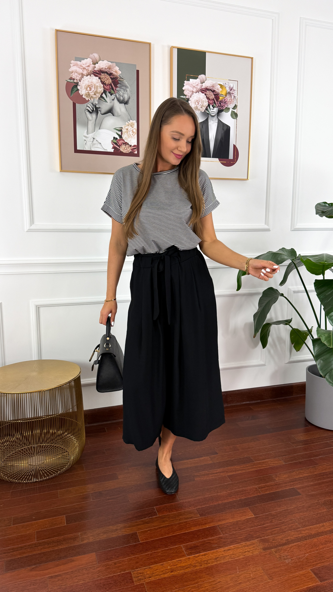 Spodnie culotte Brera czarne