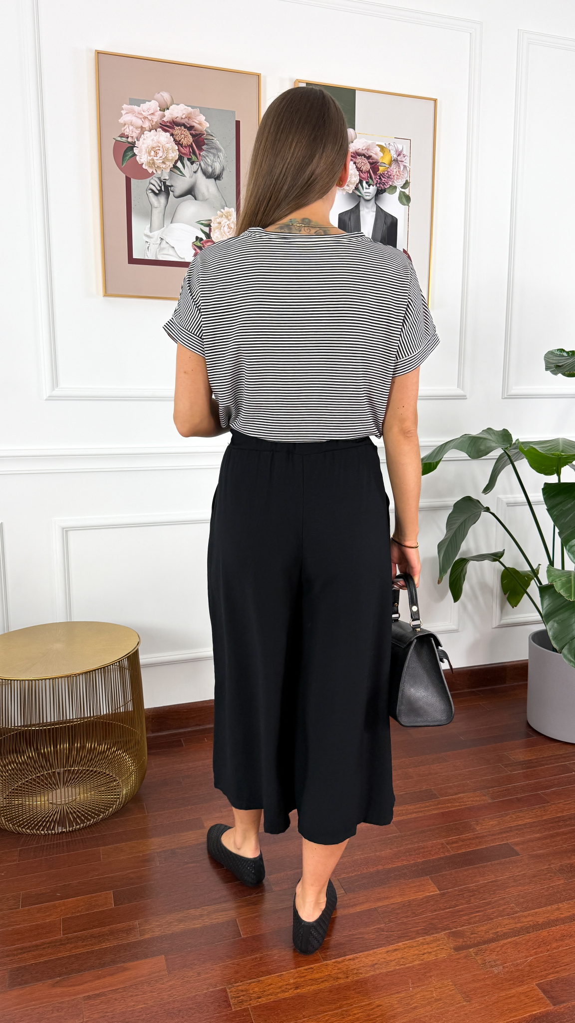 Spodnie culotte Brera czarne