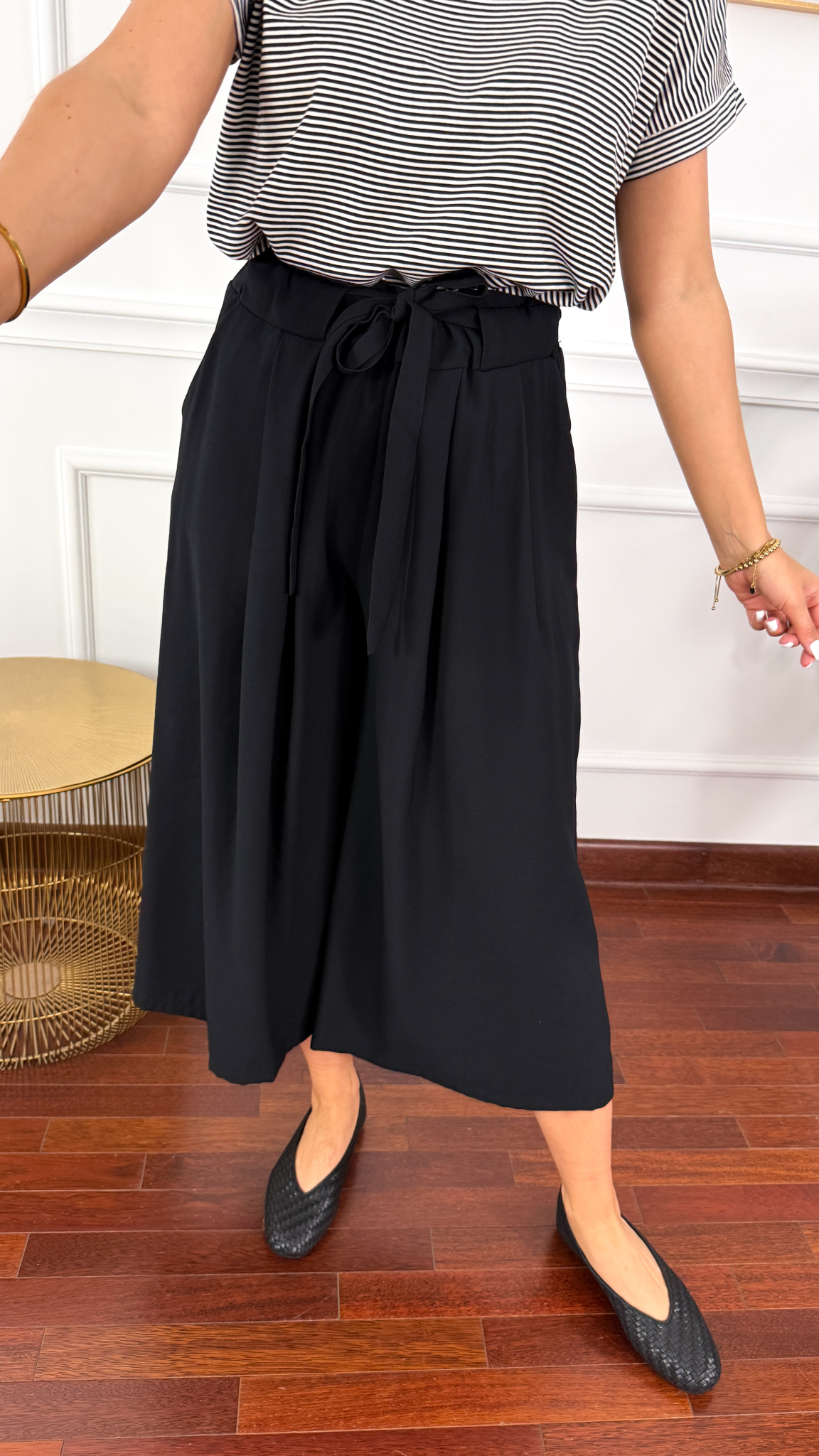 Spodnie culotte Brera czarne