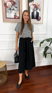 Spodnie culotte Brera czarne