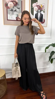 Bawełniany T-shirt Loria cappuccino