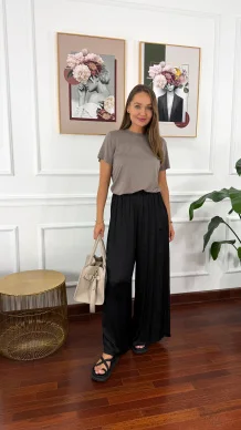 Bawełniany T-shirt Loria cappuccino
