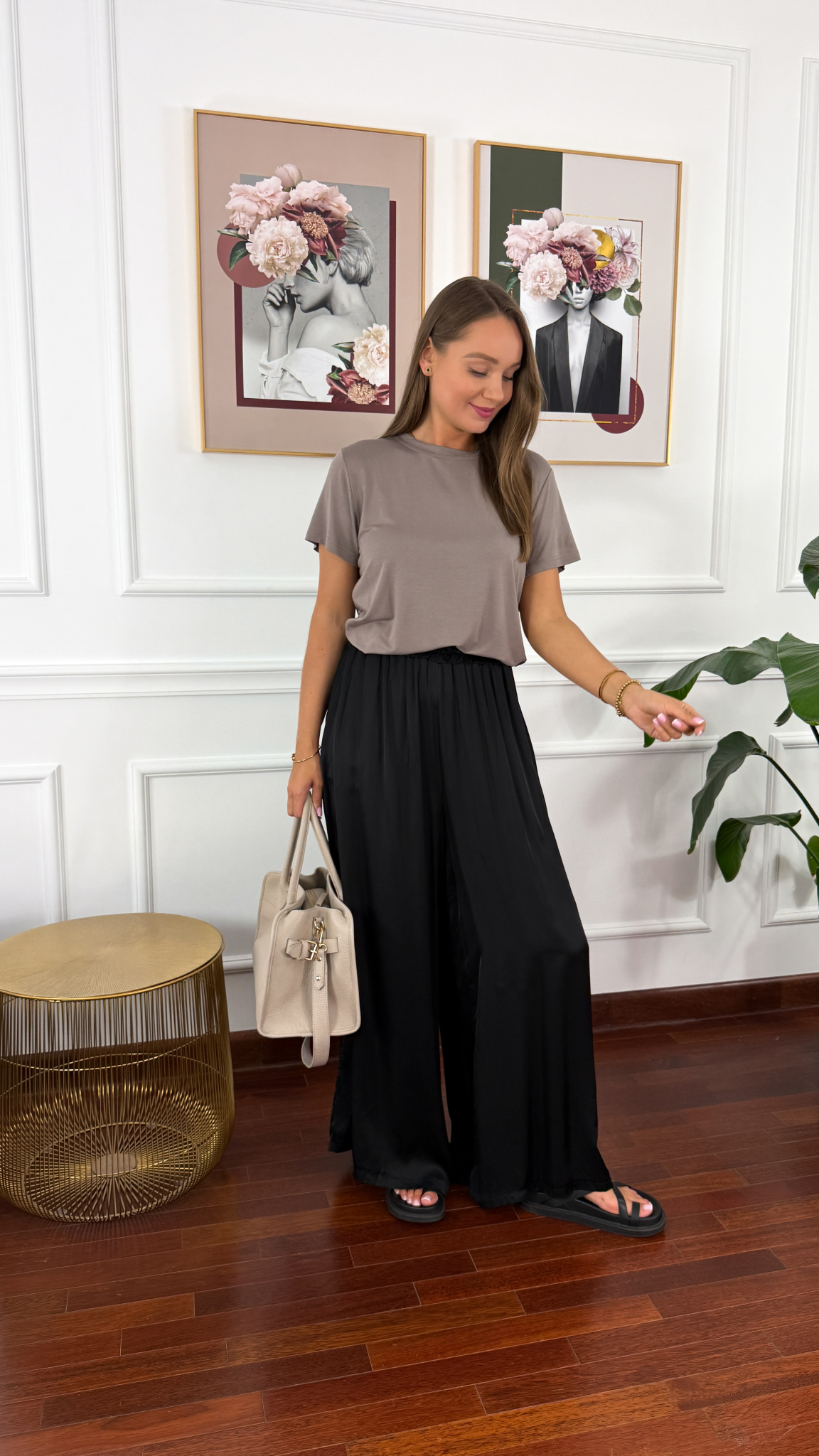 Bawełniany T-shirt Loria cappuccino