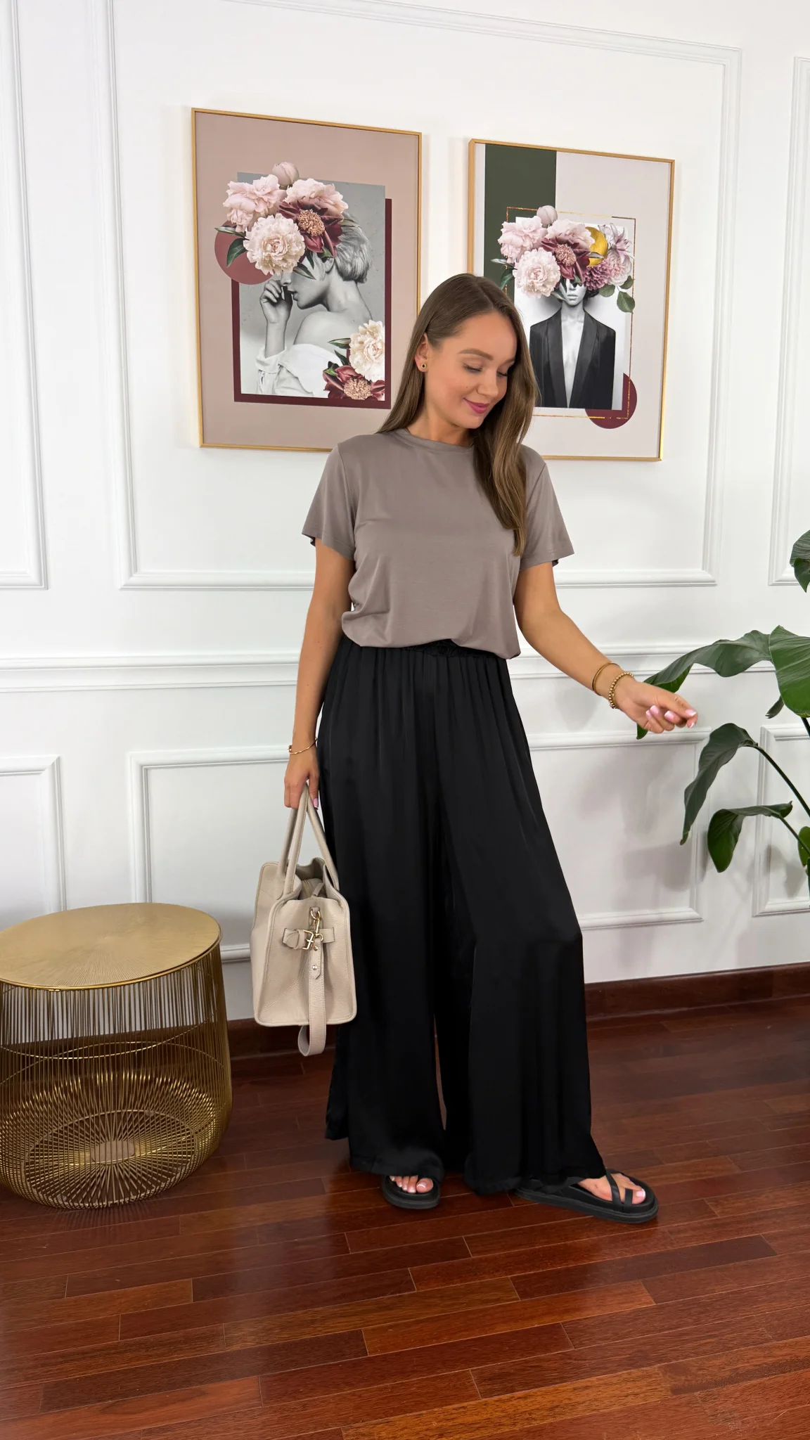 Bawełniany T-shirt Loria cappuccino