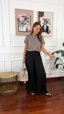 Bawełniany T-shirt Loria cappuccino