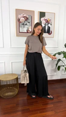 Bawełniany T-shirt Loria cappuccino