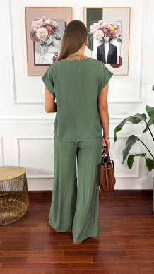 Wiskozowy komplet Nadia khaki