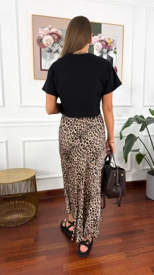 Bawełniany T-shirt Dina czarny