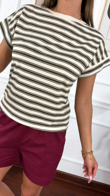 Bawełniany T-shirt Lari khaki