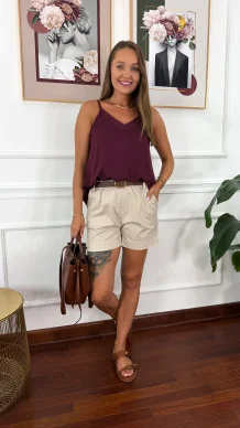 Bawełniane spodenki Leda beżowe