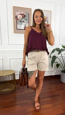 Bawełniane spodenki Leda beżowe