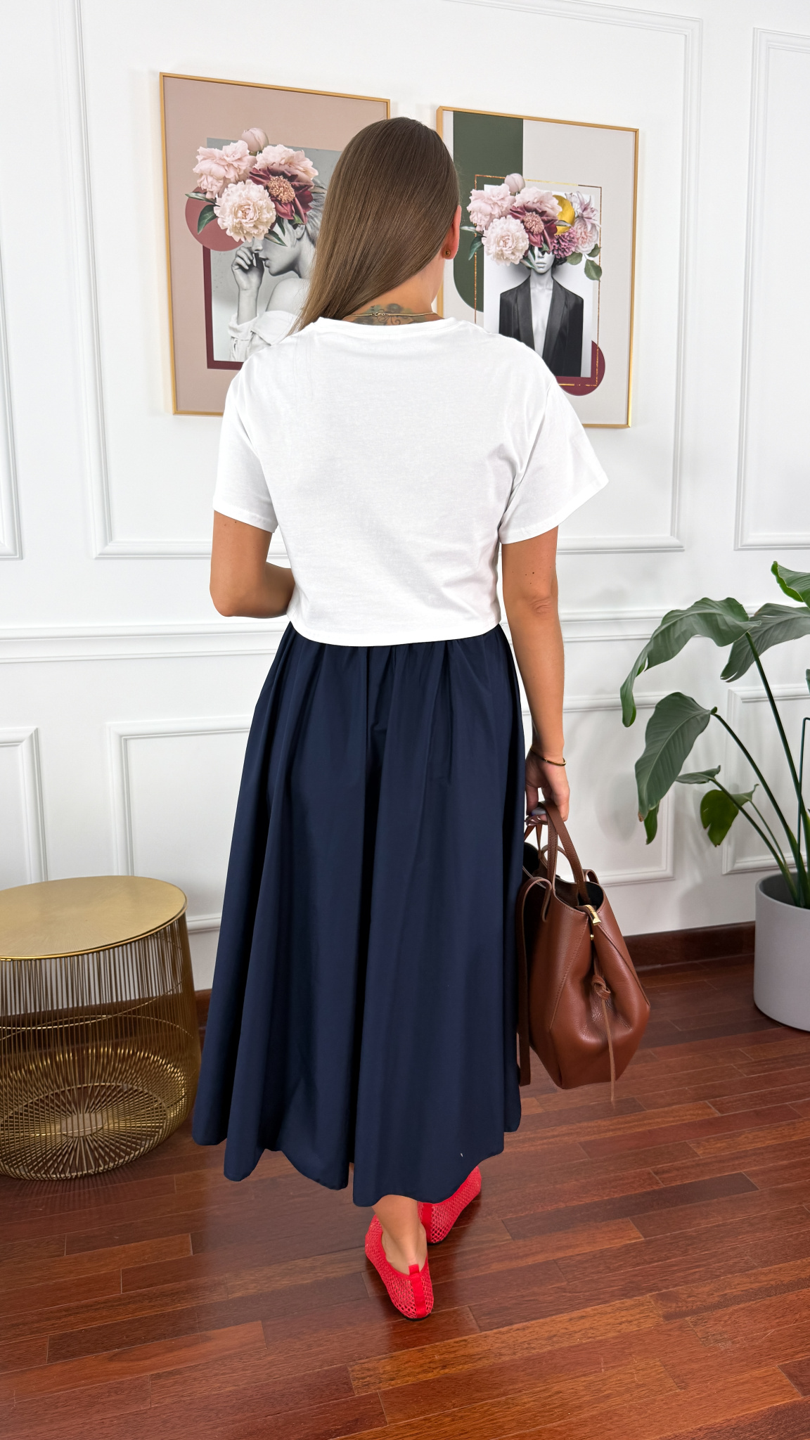 Bawełniany T-shirt Dina biały